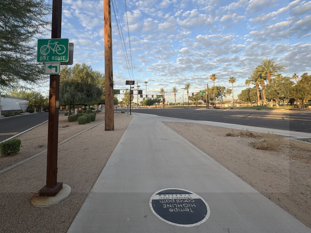 End of pathway at Priest Drive