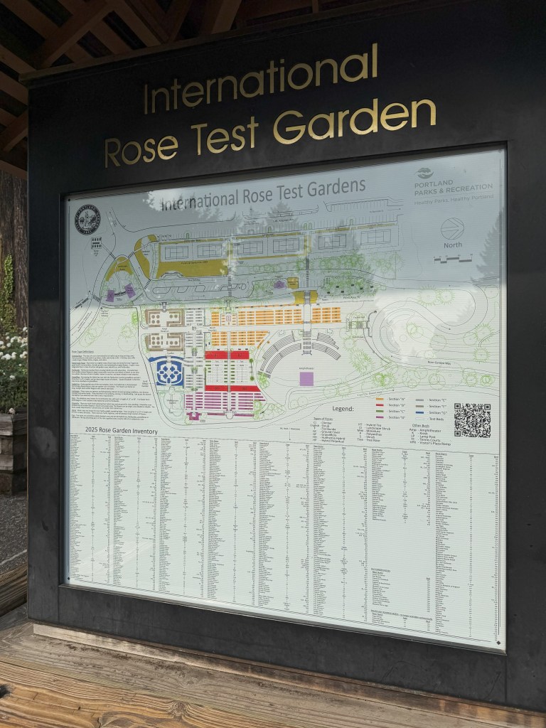 A map of the International Rose Test Garden