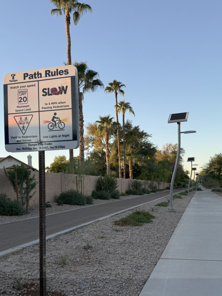 A sign posts rule for bicyclists