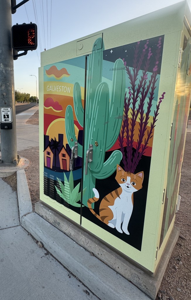 An electrical box with artwork