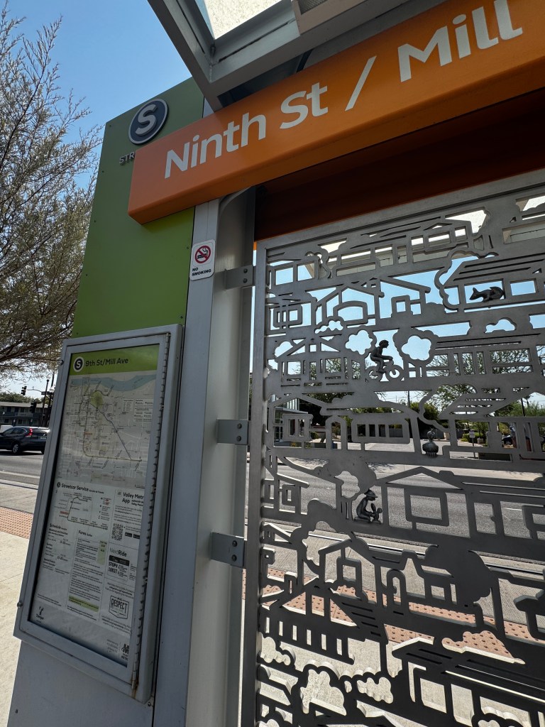 Public art at a Tempe Streetcar Stop