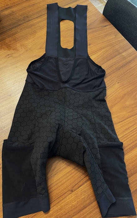 Bicycling bib shorts on a table